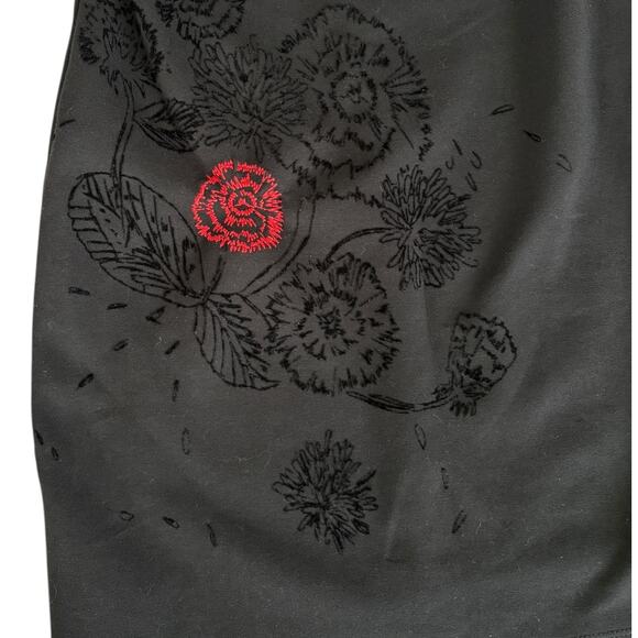 Desigual Mesh Floral Mini Dress Embroidery Boho Y2K Romantic Goth Black S - Picture 5 of 6